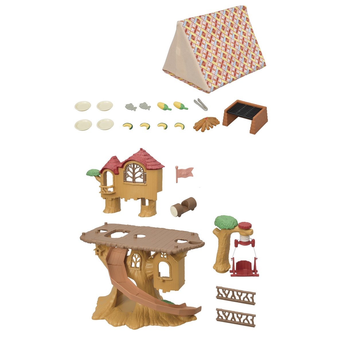 La cabane dans les arbres et le set de camping Sylvanian Families 5668