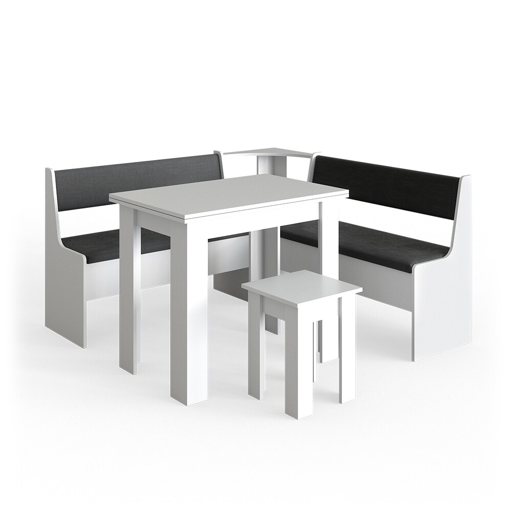 Vicco Eckbankgruppe Roman Weiß 150x150cm Esszimmergruppe Eckbank Sitzgruppe