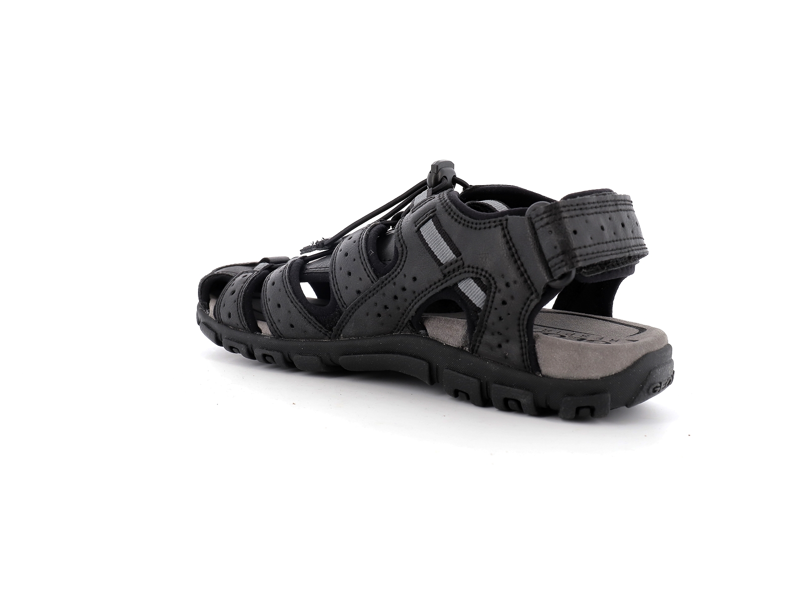 Geox-U SANDAL STRADA-U6224B Matières combinées Noir