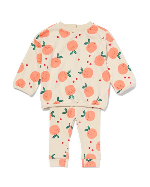 ensemble sweat et legging pêches pour bébé écru