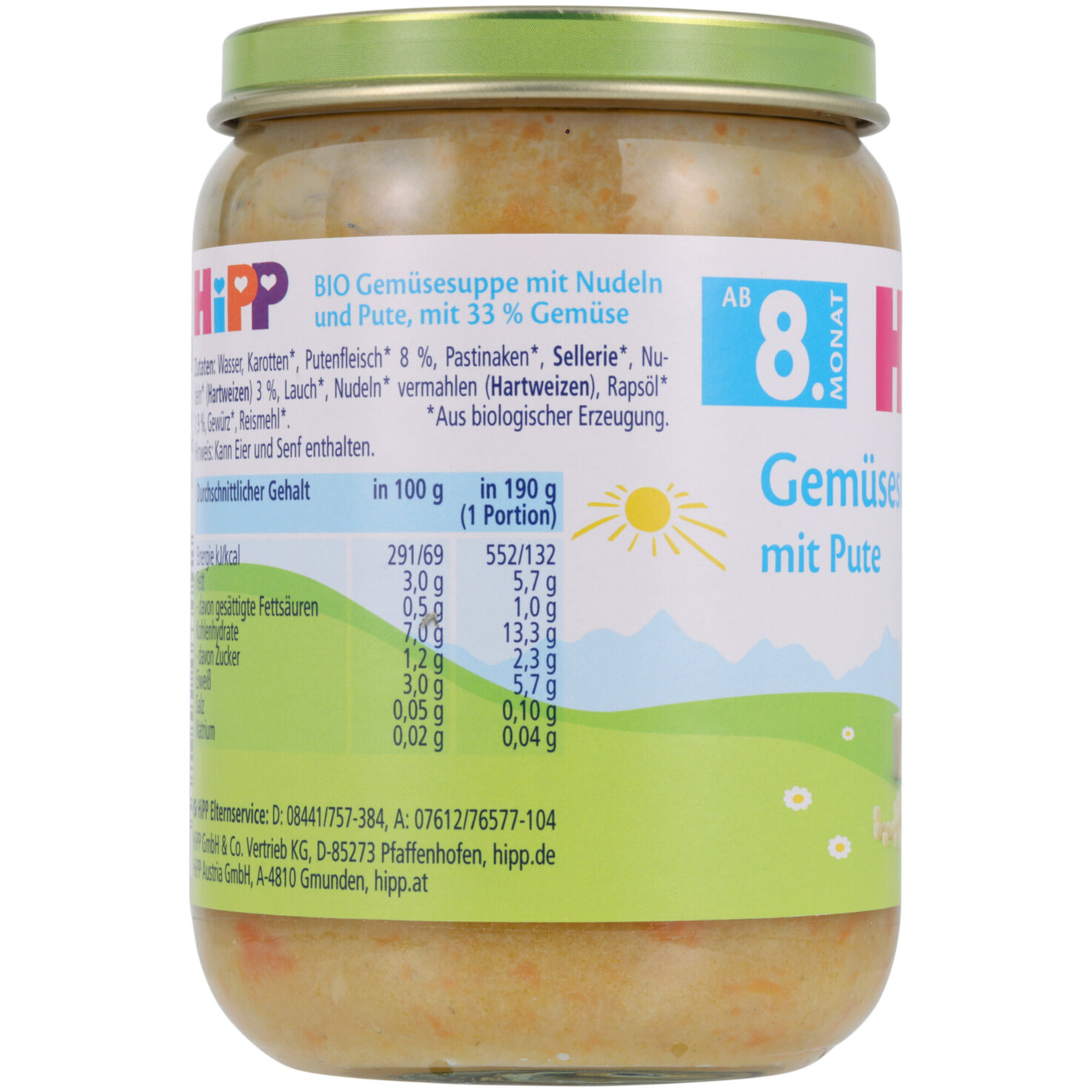 Hipp Gemüsesuppe mit Pute 8+ Monate