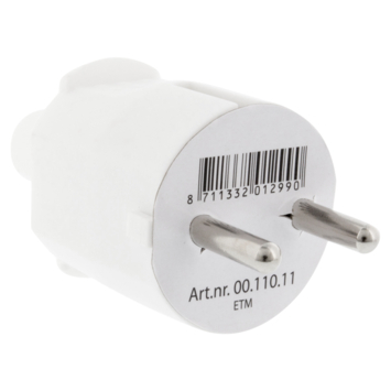Stekker PVC Randaarde Wit