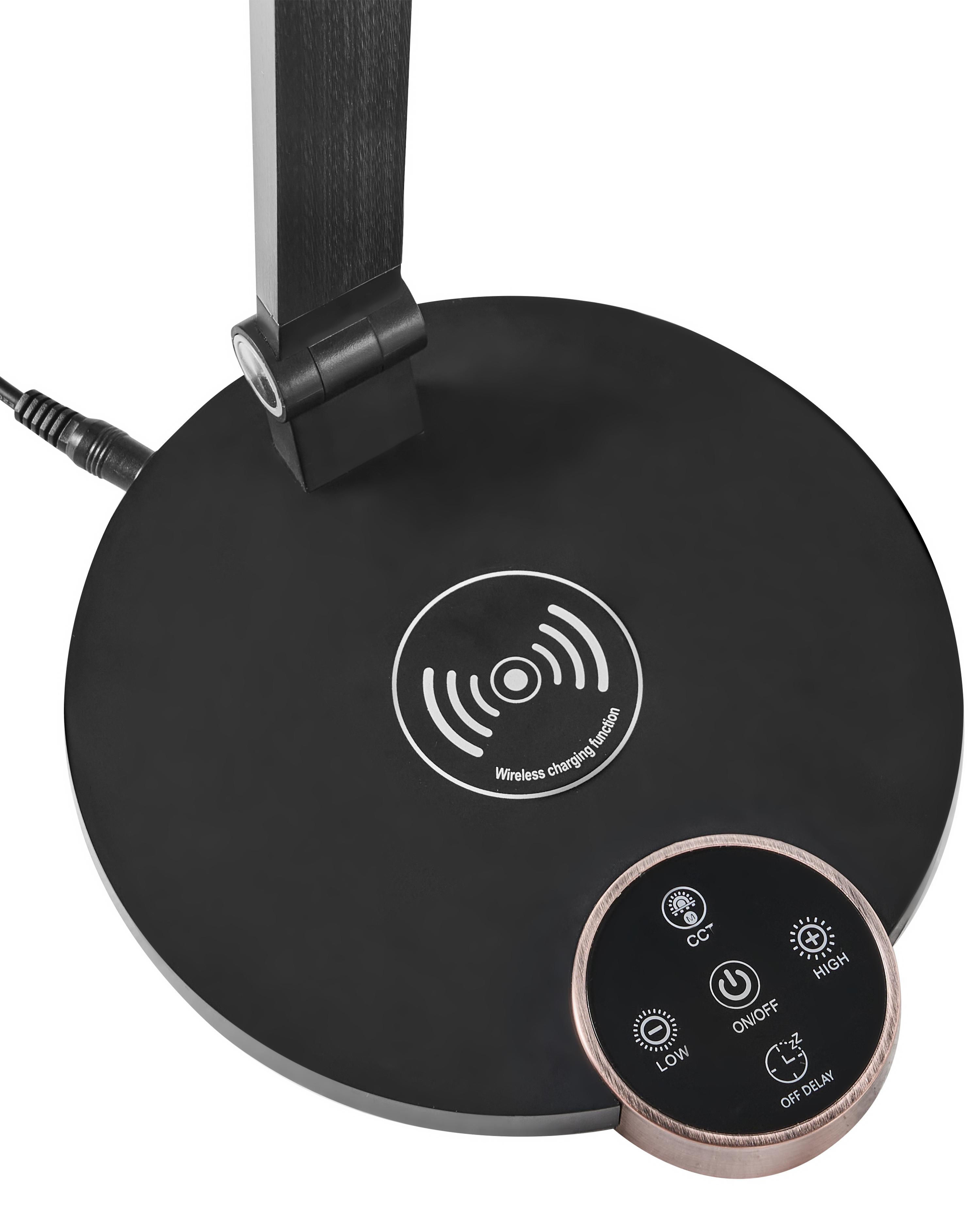 LED bureaulamp CAROY met draadloze oplader Zwart