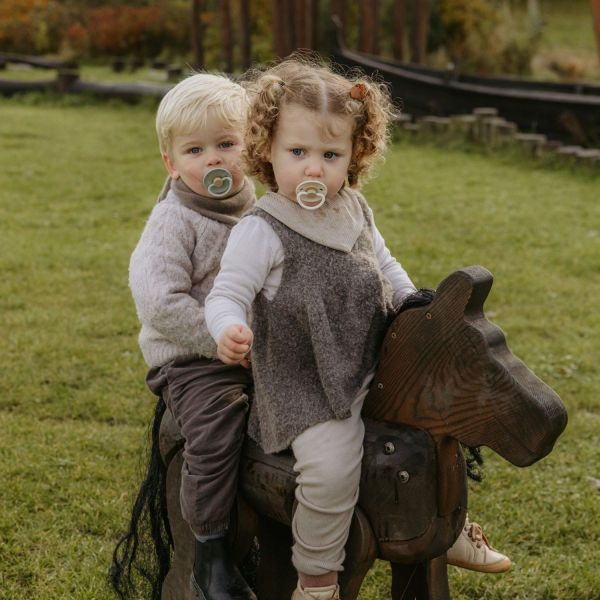 FRIGG Little Viking Fopspeen - Rond - 2 Stuks - 6-18 Mnd - Sage/Cream