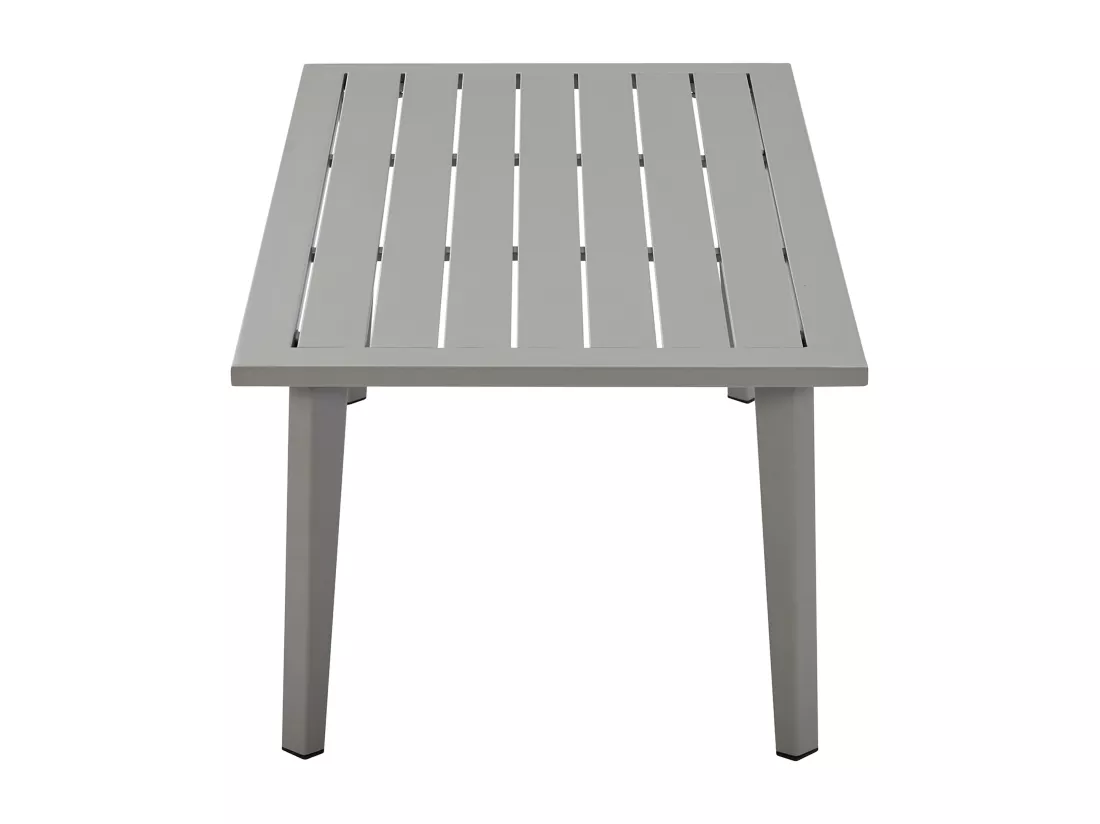 Salon de jardin en aluminium : un canapé 2 places, 2 fauteuils et une table basse - Gris - MILLANA de MYLIA