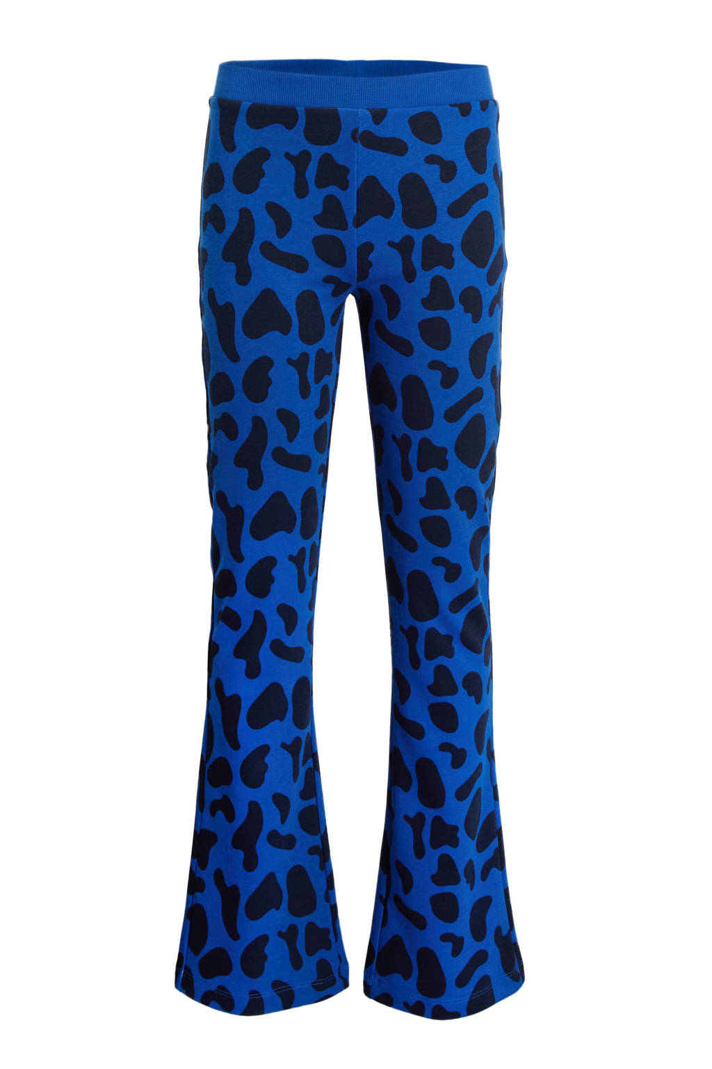 Orange Stars flared broek Rue met alloverprint blauw