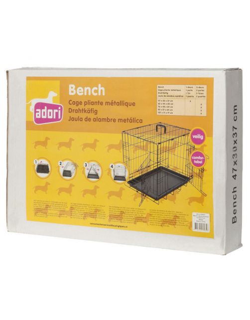 Adori Bench Zwart - Hondenbench