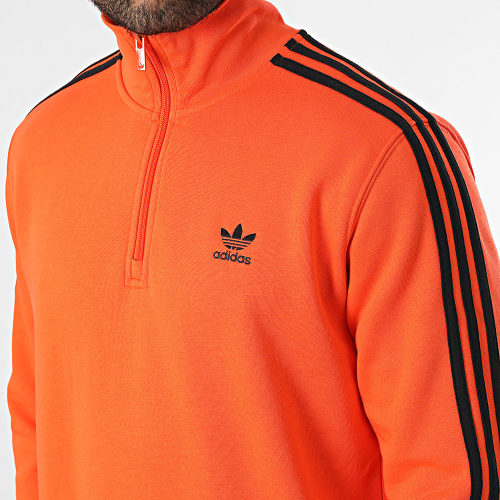 Sweat Col Zippé 3 Stripes II5775 Orange