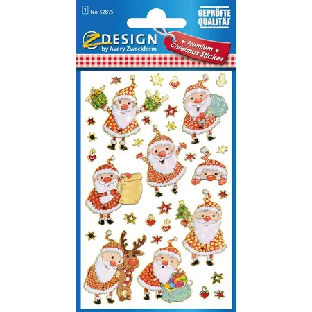 Avery Zweckform Z-Design 52875 Weihnachtssticker, Nikolaus, 1 Bogen/31 Sticker