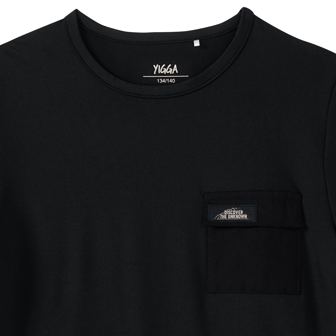 Yigga Kinder T-Shirt mit Brusttasche schwarz