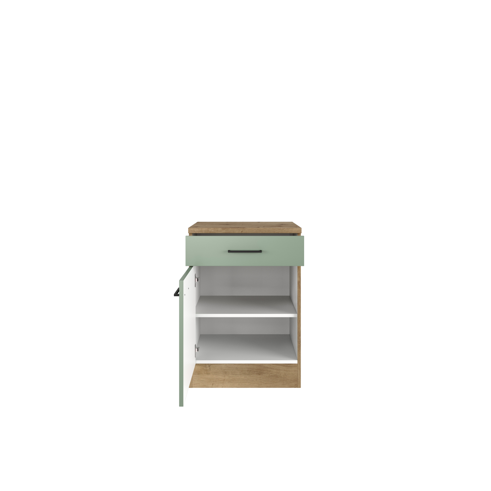 Unterschrank CARA - schilfgrün - Artisan Eiche - 60 cm