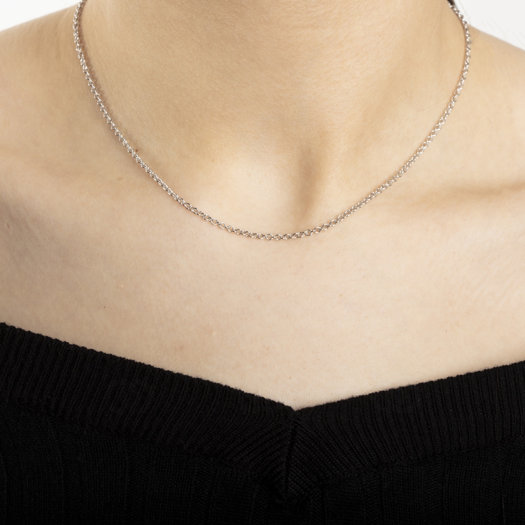 Rundankerkette 750/18 K Weissgold 2.0mm