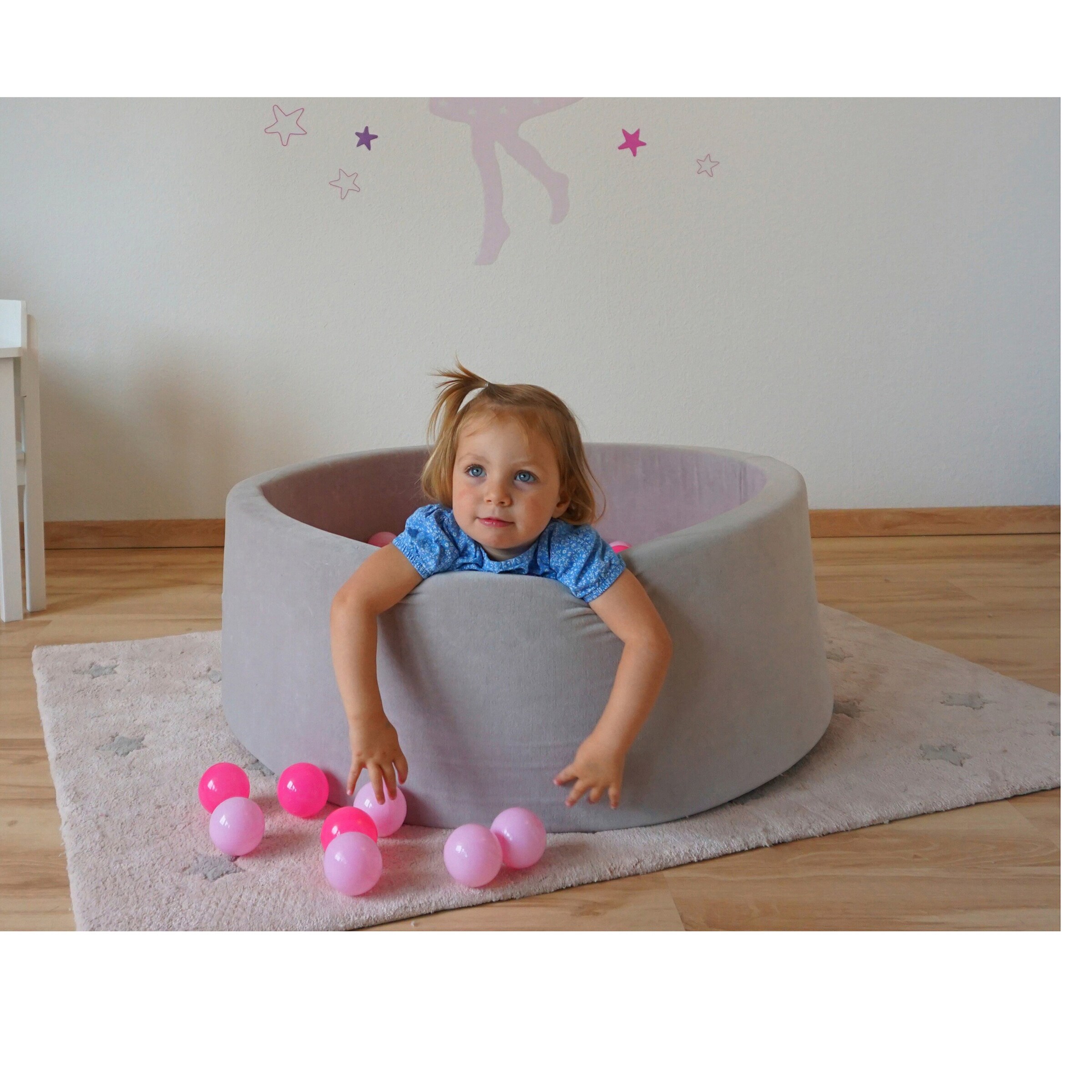 Knorrtoys Bällebad soft - Grey mit 300 Bällen grau/soft pink