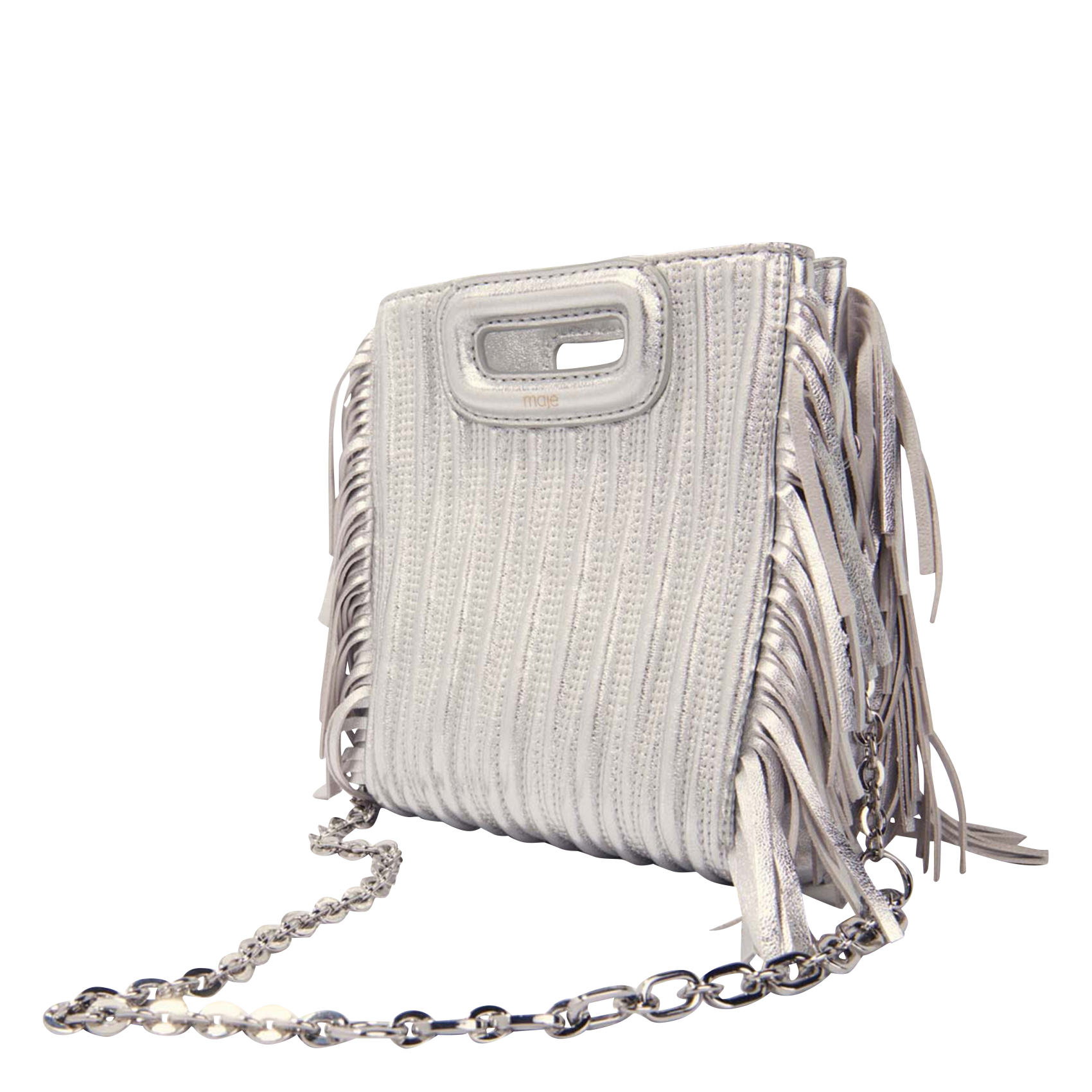 M MINI - Sac bandoulière en cuir| Argent