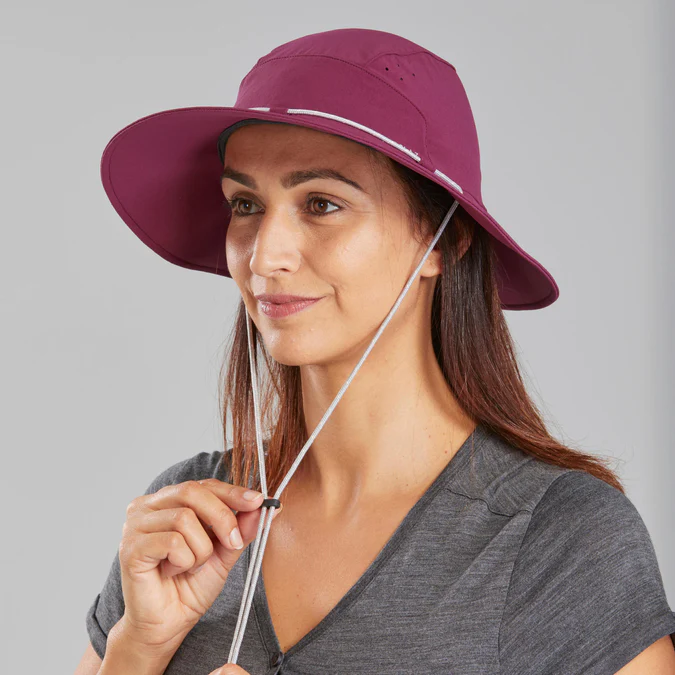 Decathlon Forclaz - Chapéu de caminhada feminino Forclaz MT500 com proteção solar UPF 50+