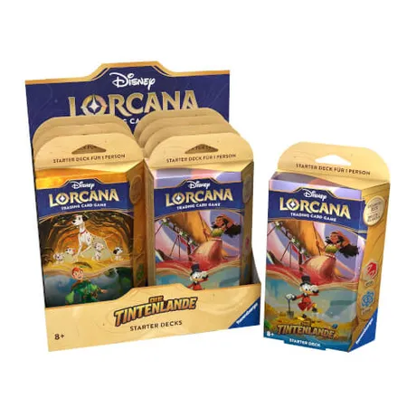Ravensburger Disney Lorcana: Die Tintenlande - Starter Deck Display mit 8 Starter Decks (Deutsch)
