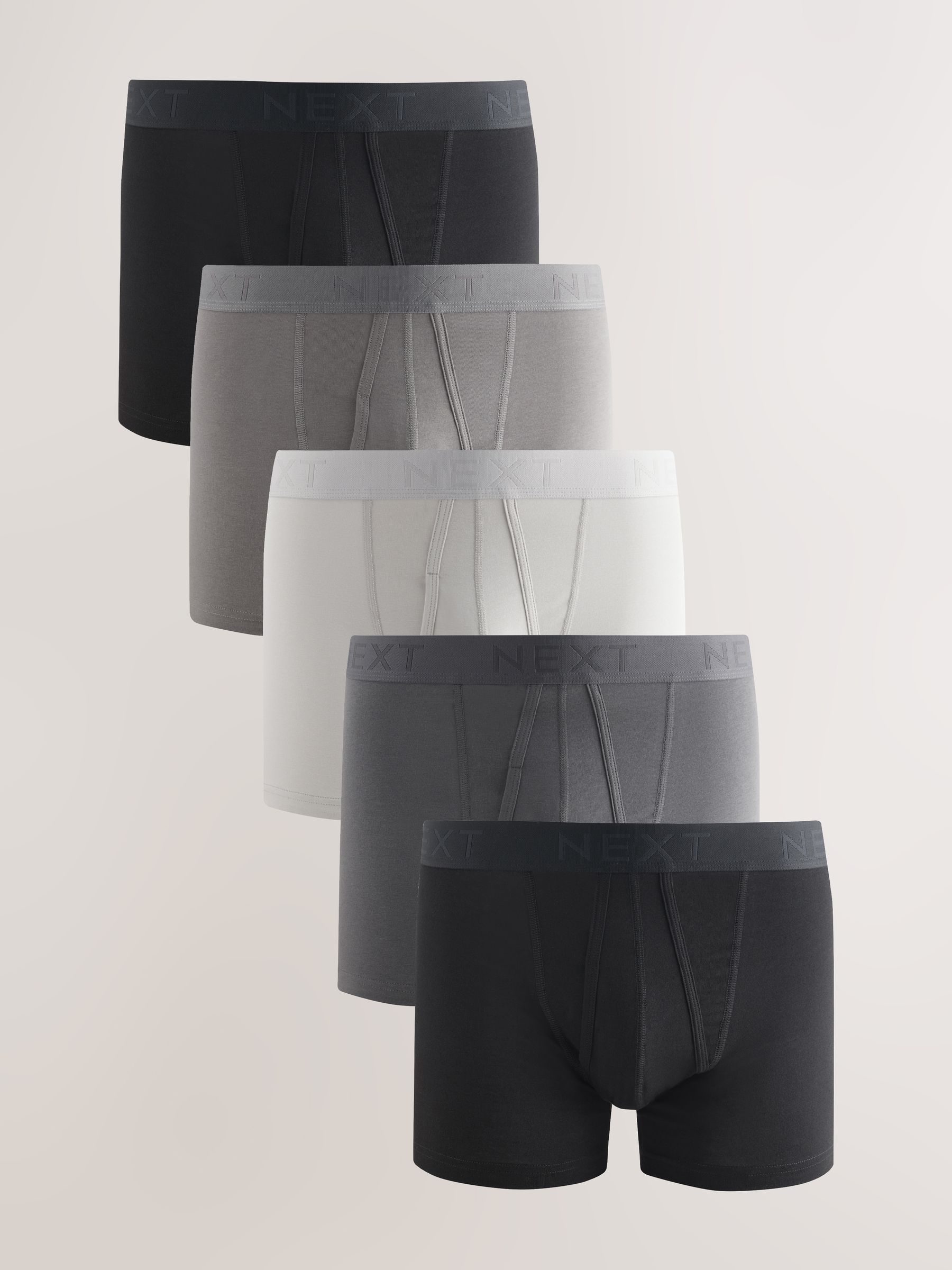 Zwart/grijs - Boxershorts van katoenrijk materiaal met A-voorkant