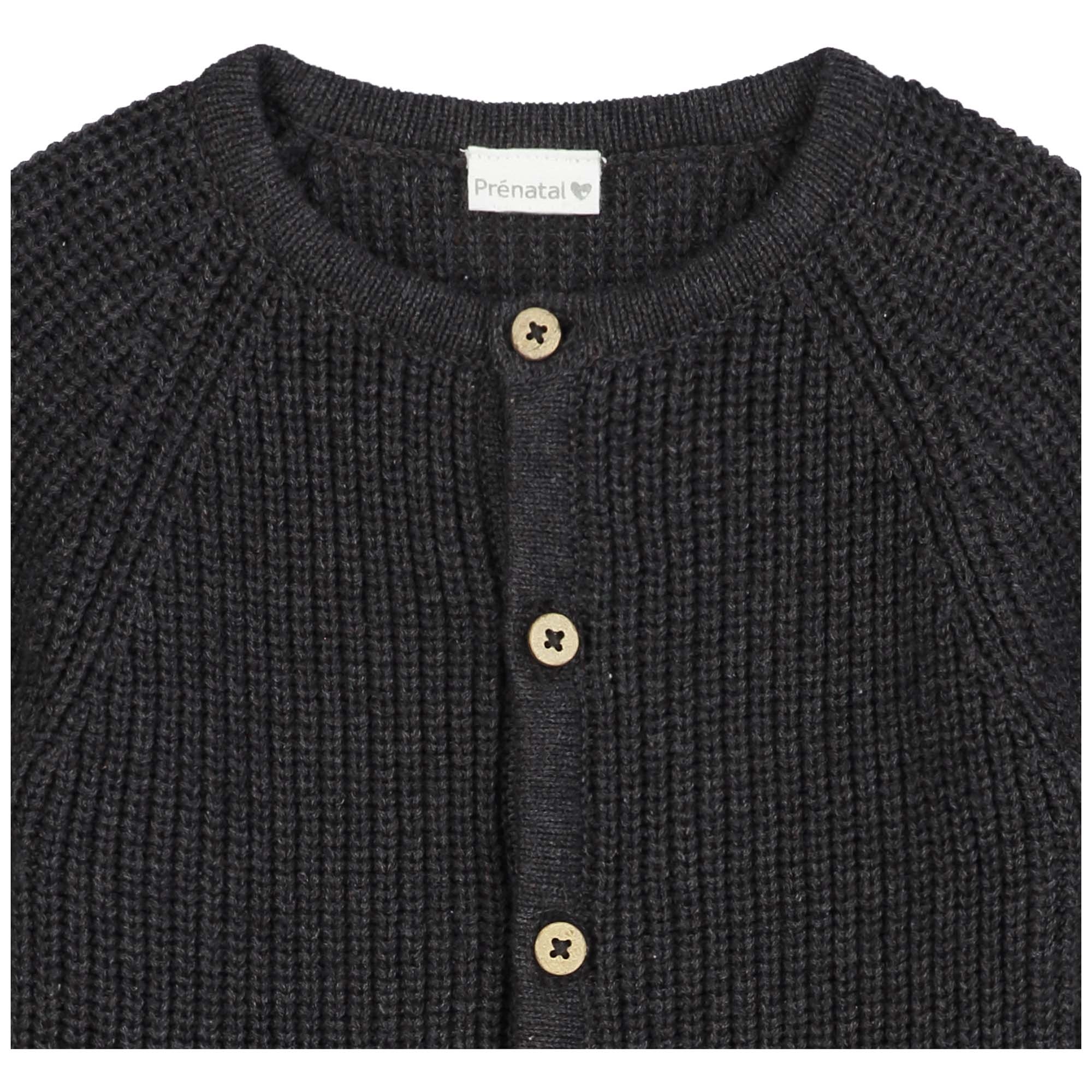 Prénatal newborn vest lange mouwen effen grijs