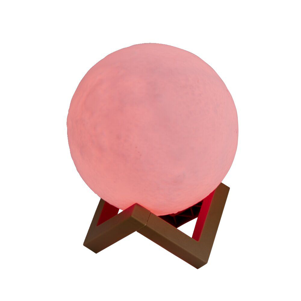 Lampe lune avec support en bois Ø15cm