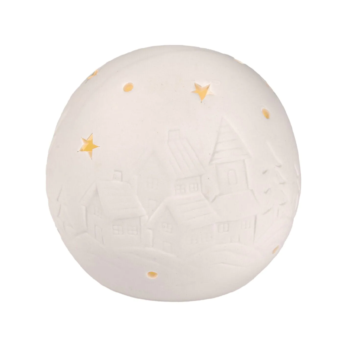 LED Dekokugel Landschaft, Sterne, 10 cm
