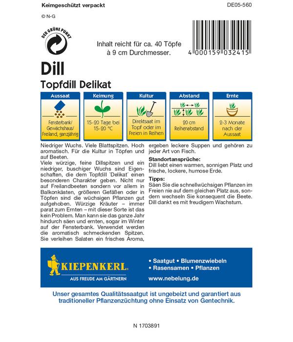 Kiepenkerl Saatgut Dill 'Delikat Topfdill'