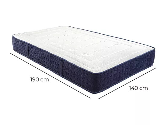 Matelas réversible CAMPA 140x190 cm, en mousse mémoire de forme, indépendance du couchage, mi-ferme, face été/hiver, épaisseur 24 cm