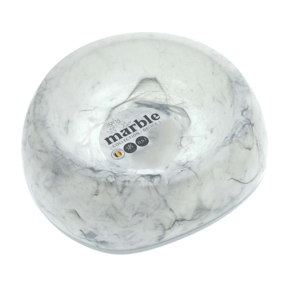 Ecuelle blanche marbré 0.6 litres ø 21 cm pour chat et chien