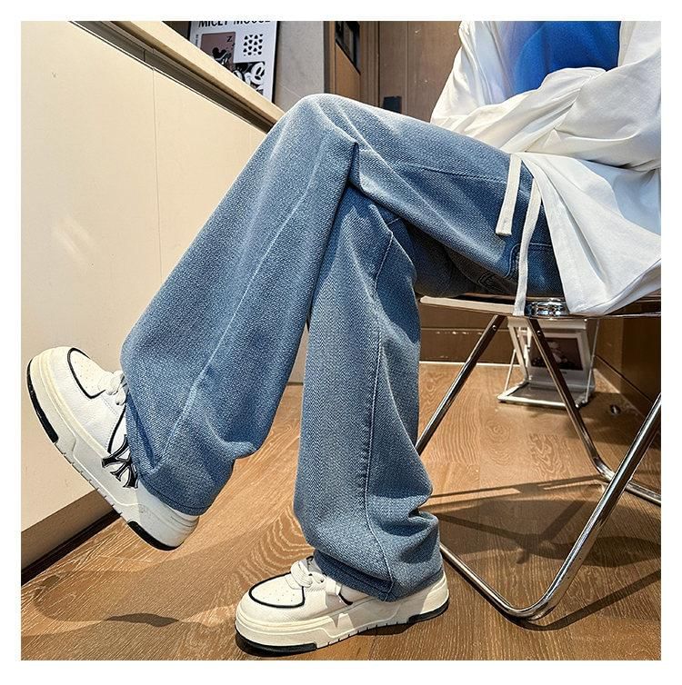 Tiaota - Gewassen losse jeans met trekkoord in de taille