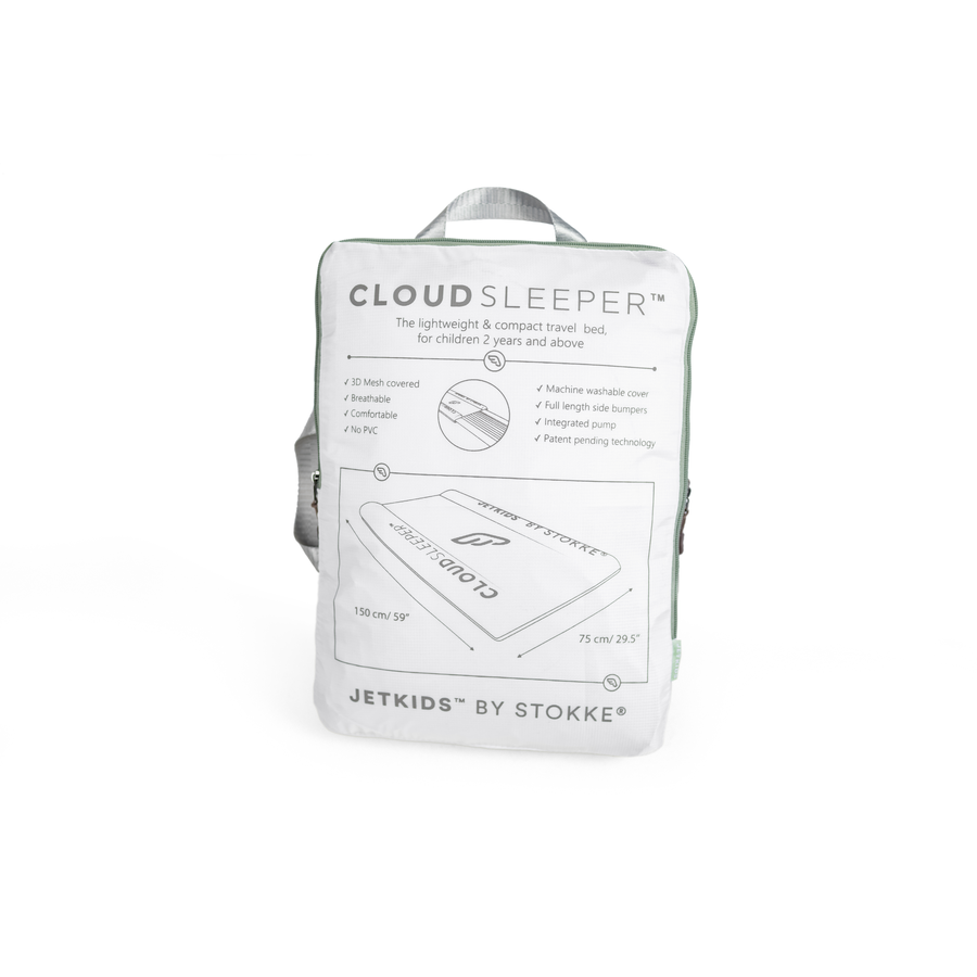 JETKIDS™ BY STOKKE® Aufsitzkoffer BedBox™ Green Aurora und Matratze CloudSleeper™ weiß