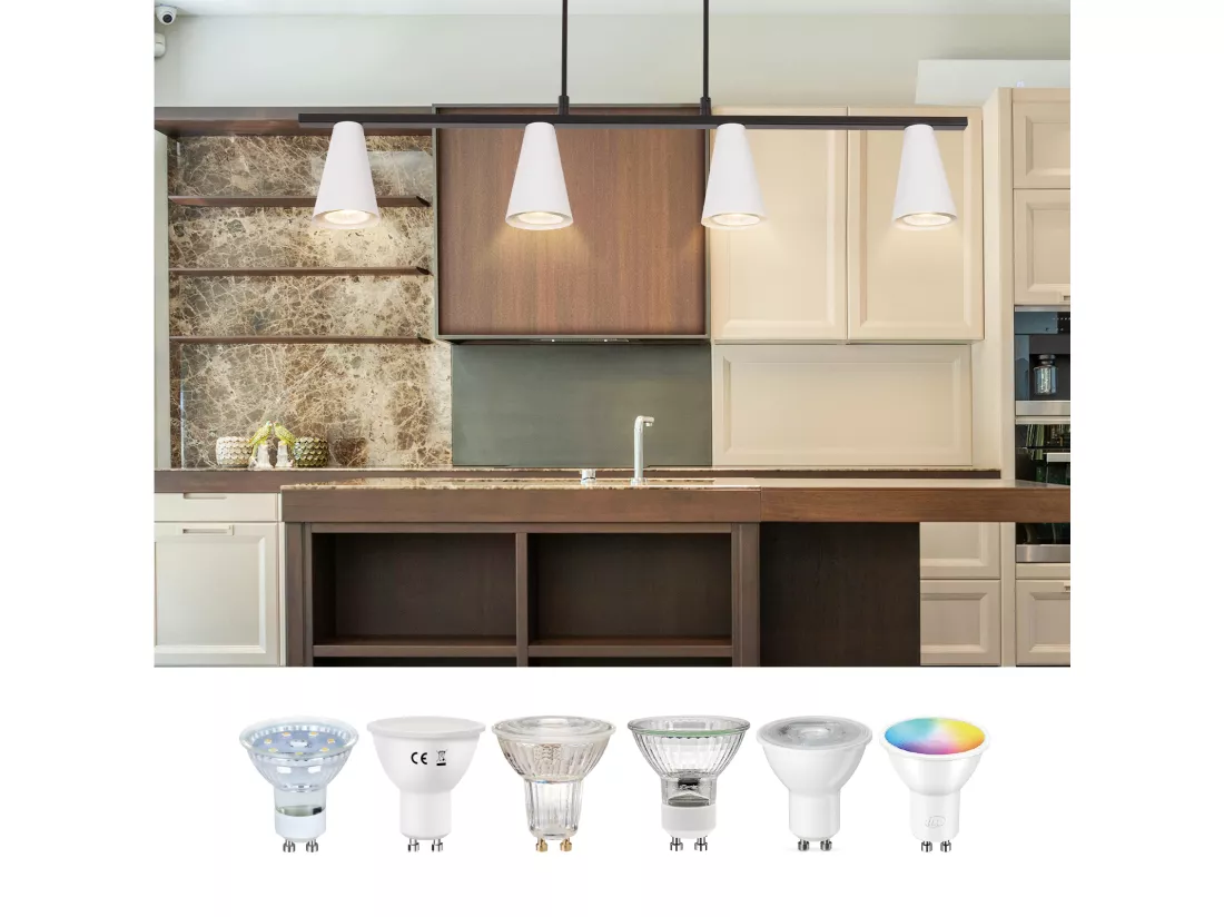 NETTLIFE Lampe suspendue table à manger lampe de table à manger 4 ampoules en métal blanc GU10 noir industriel sans ampoule