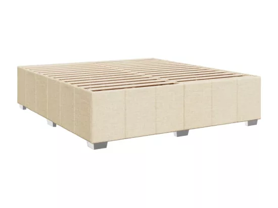Sommier à lattes de lit avec matelas Crème 180x200 cm Tissu
