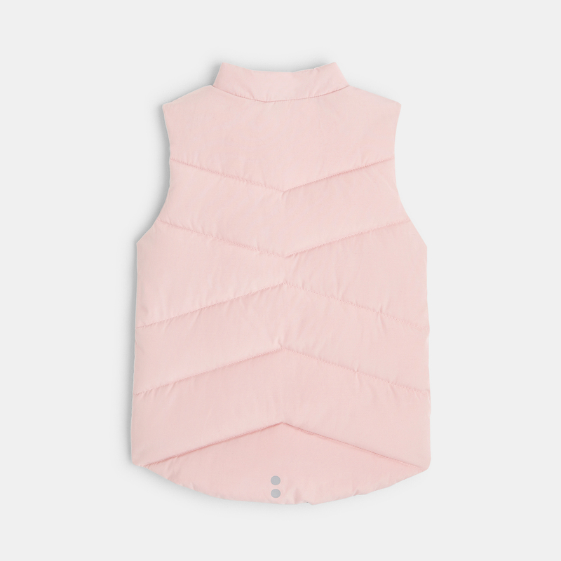 Doudoune unie sans manche rose fille
