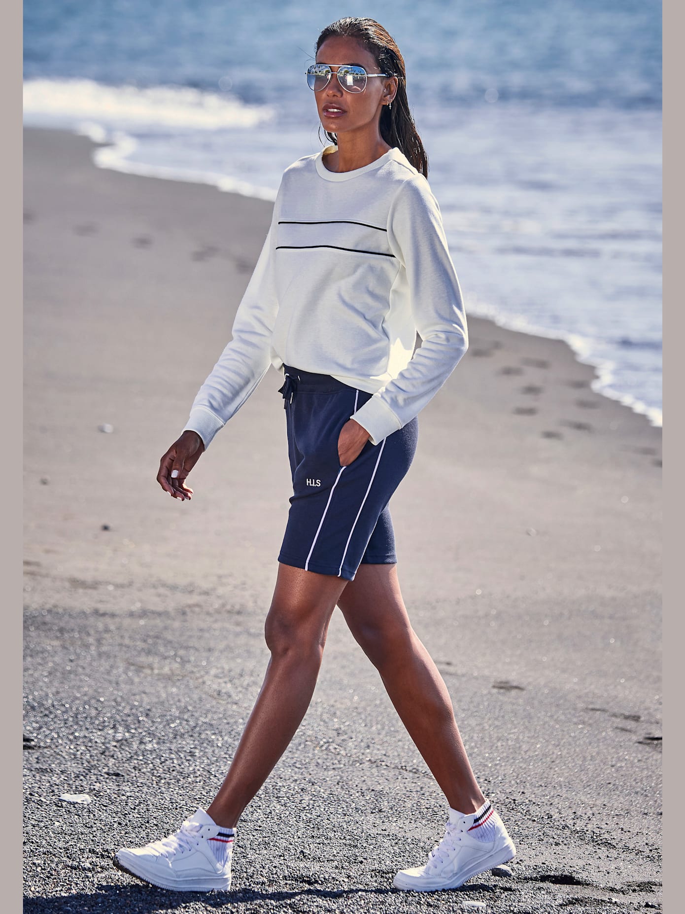 Sweatshirt sport avec passepoil