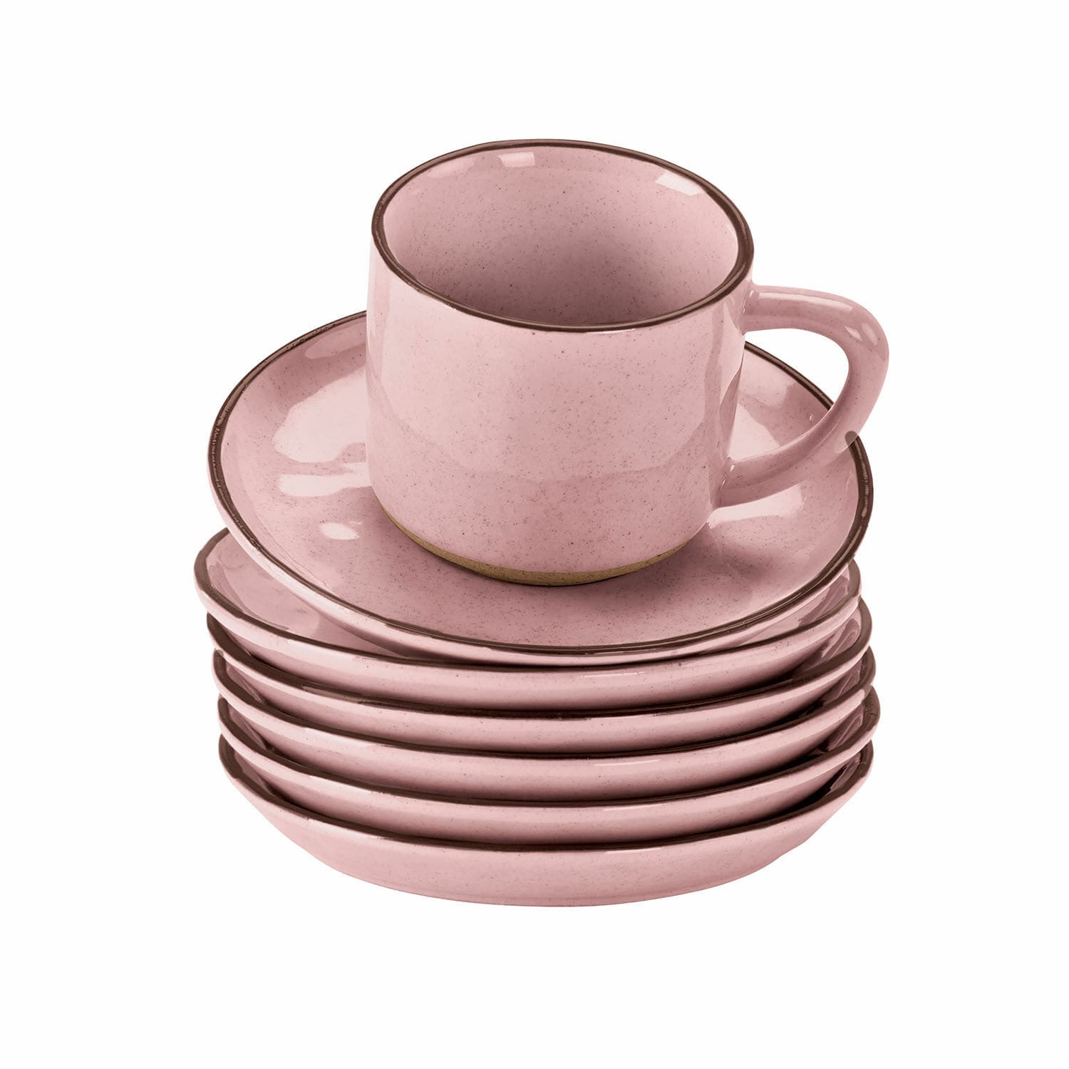 Tasse mit Untertasse 6er Set Biarré rosa