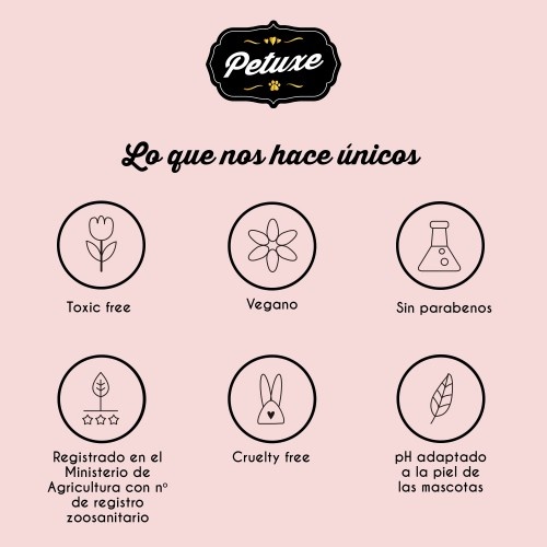 Shampoo texturizador Petuxe especialmente formulado para cães que gostam de água.