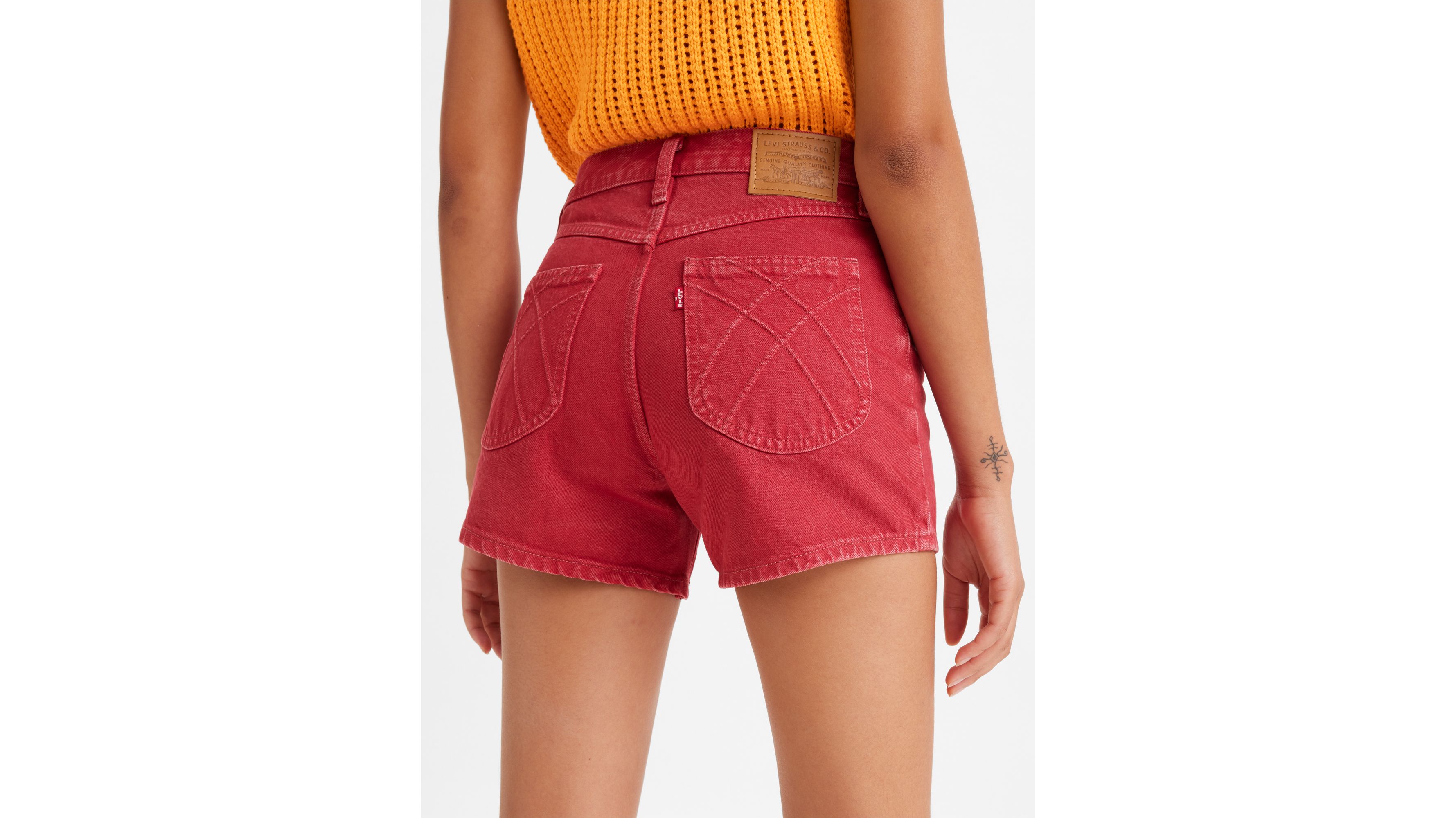 Short Mom ’80 - Red Garment Dye - Rouge