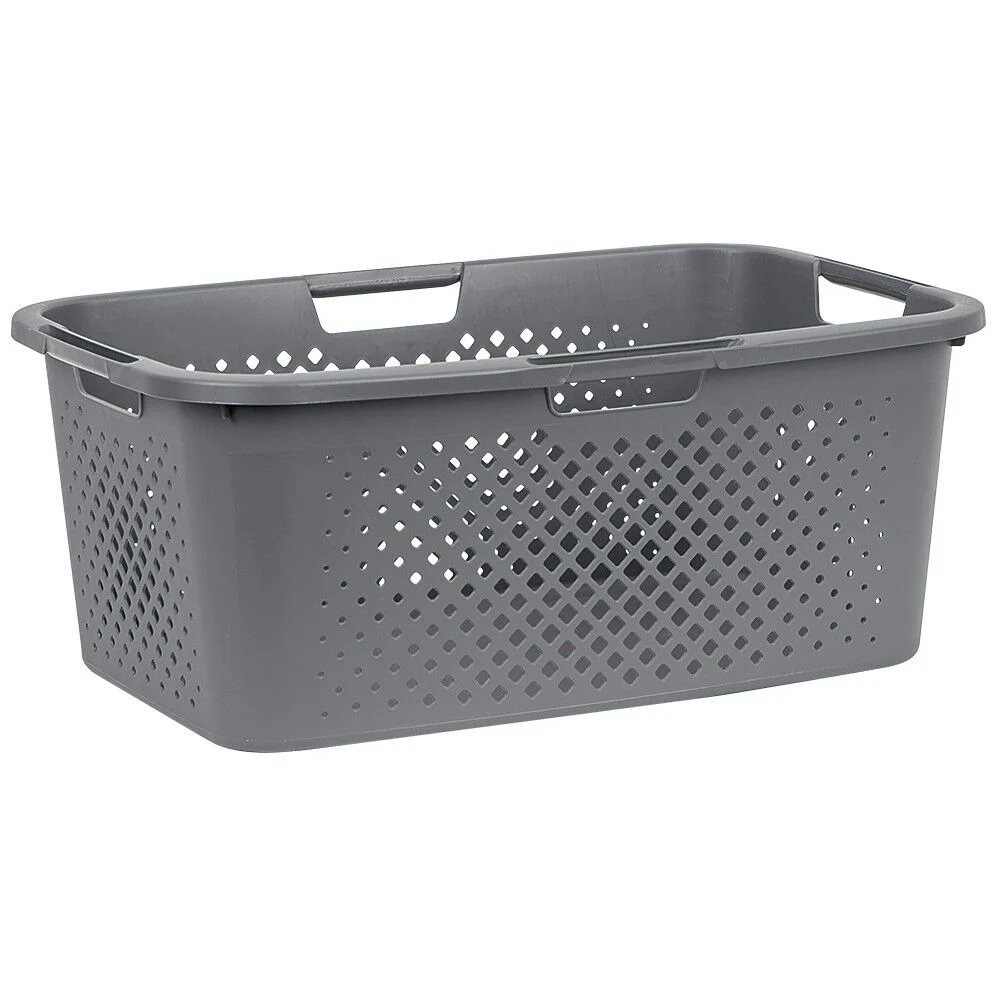 Panière à linge 40L en plastique gris