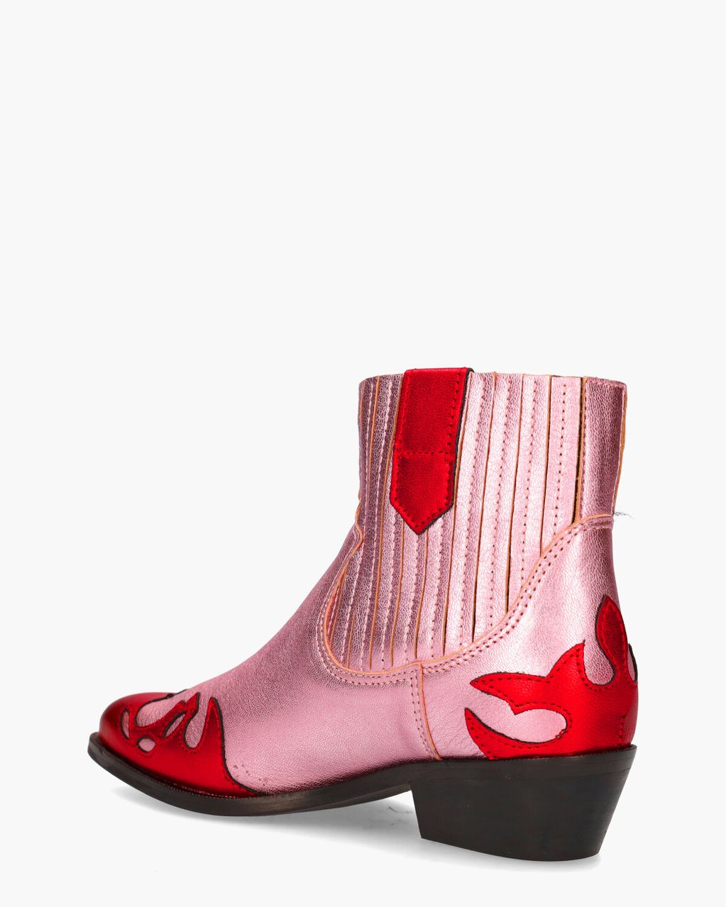 DWRS Label Austin Metallic Roze/Rood Dames Enkelboots