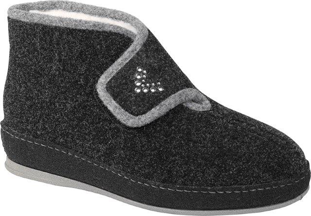 Wollfilz Hausschuh /54 schwarz/grau