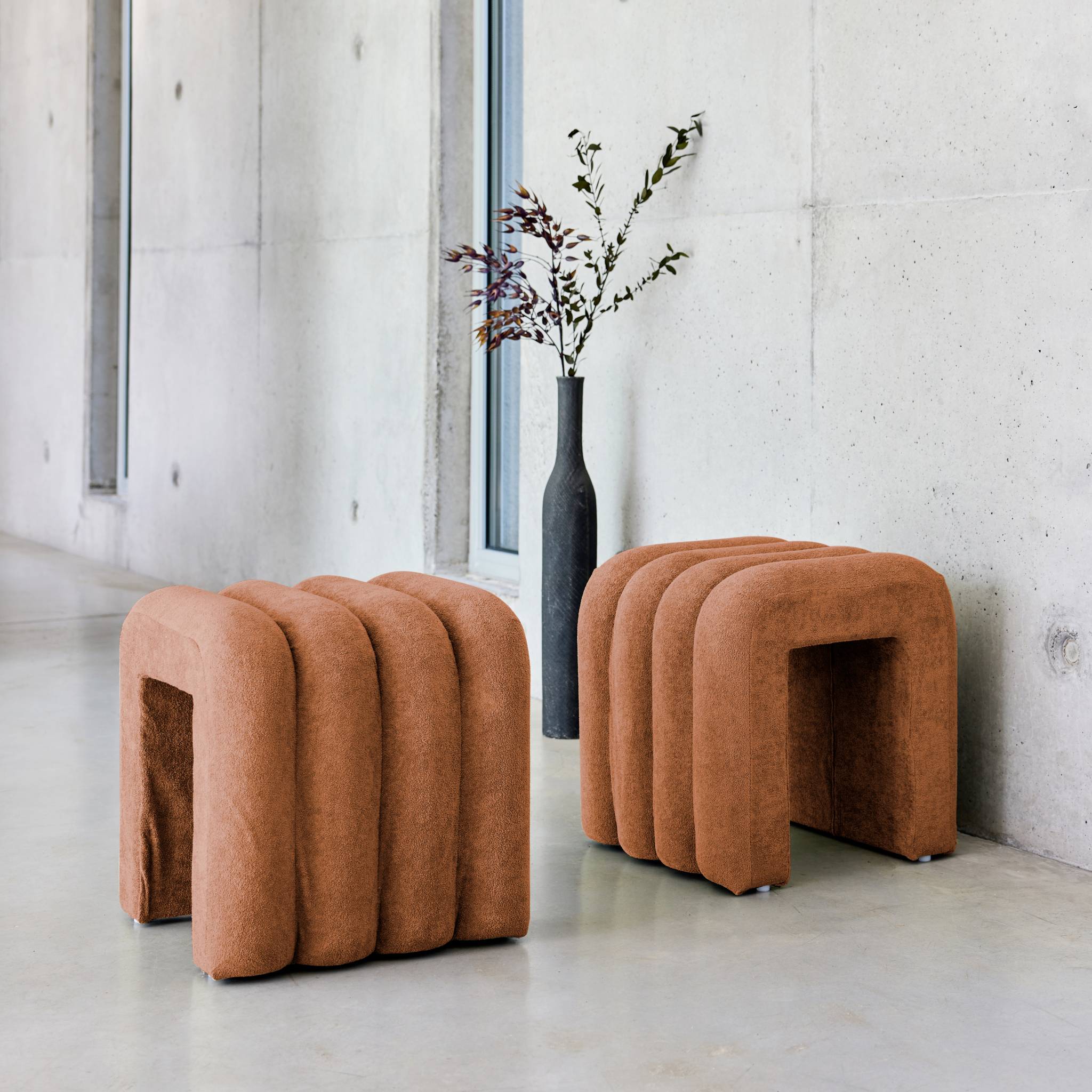 sweeek - Stoffen eigentijdse poefs (set van 2)