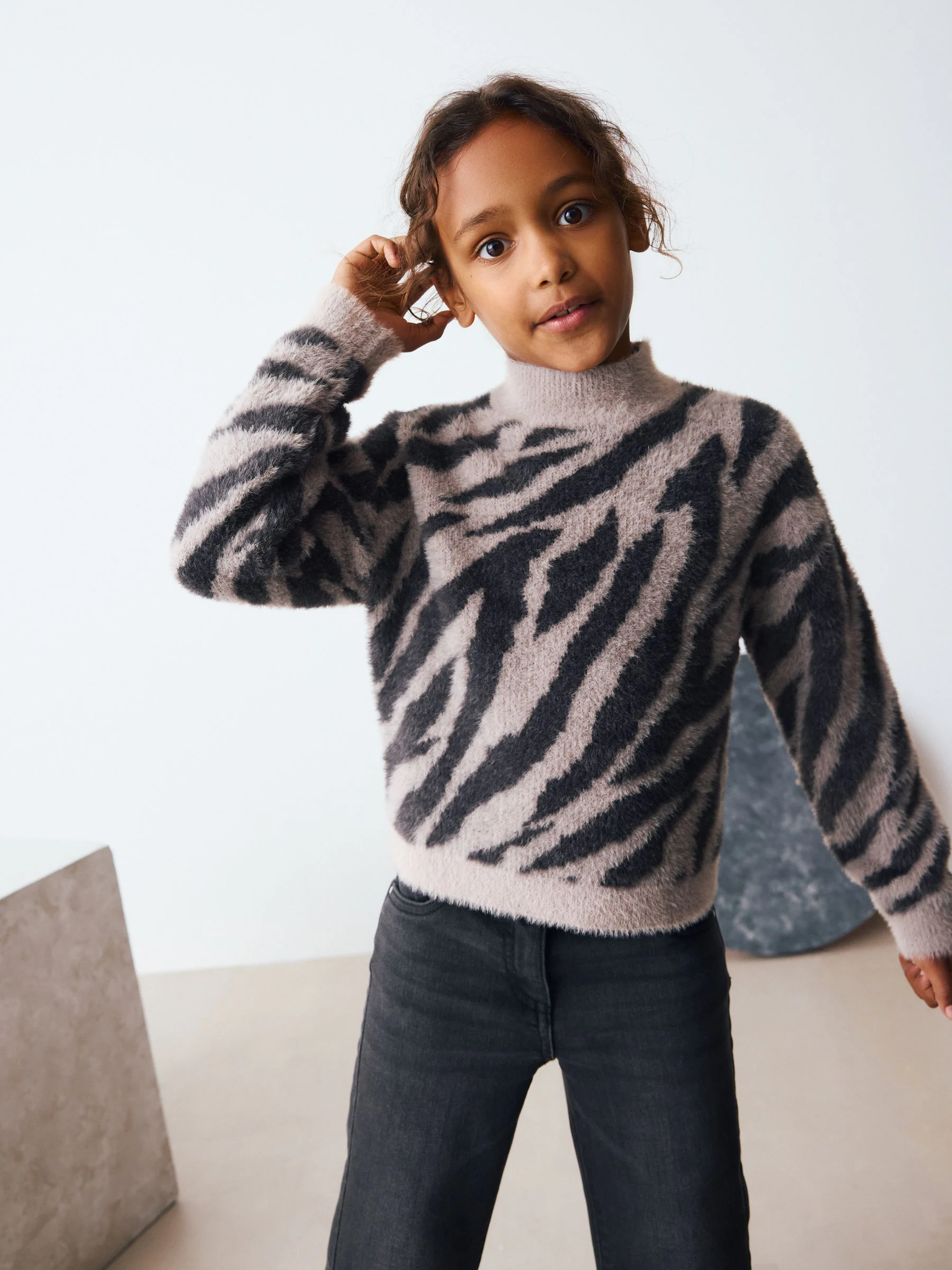 Zebra - Fluffy trui (3 - 16 jr)