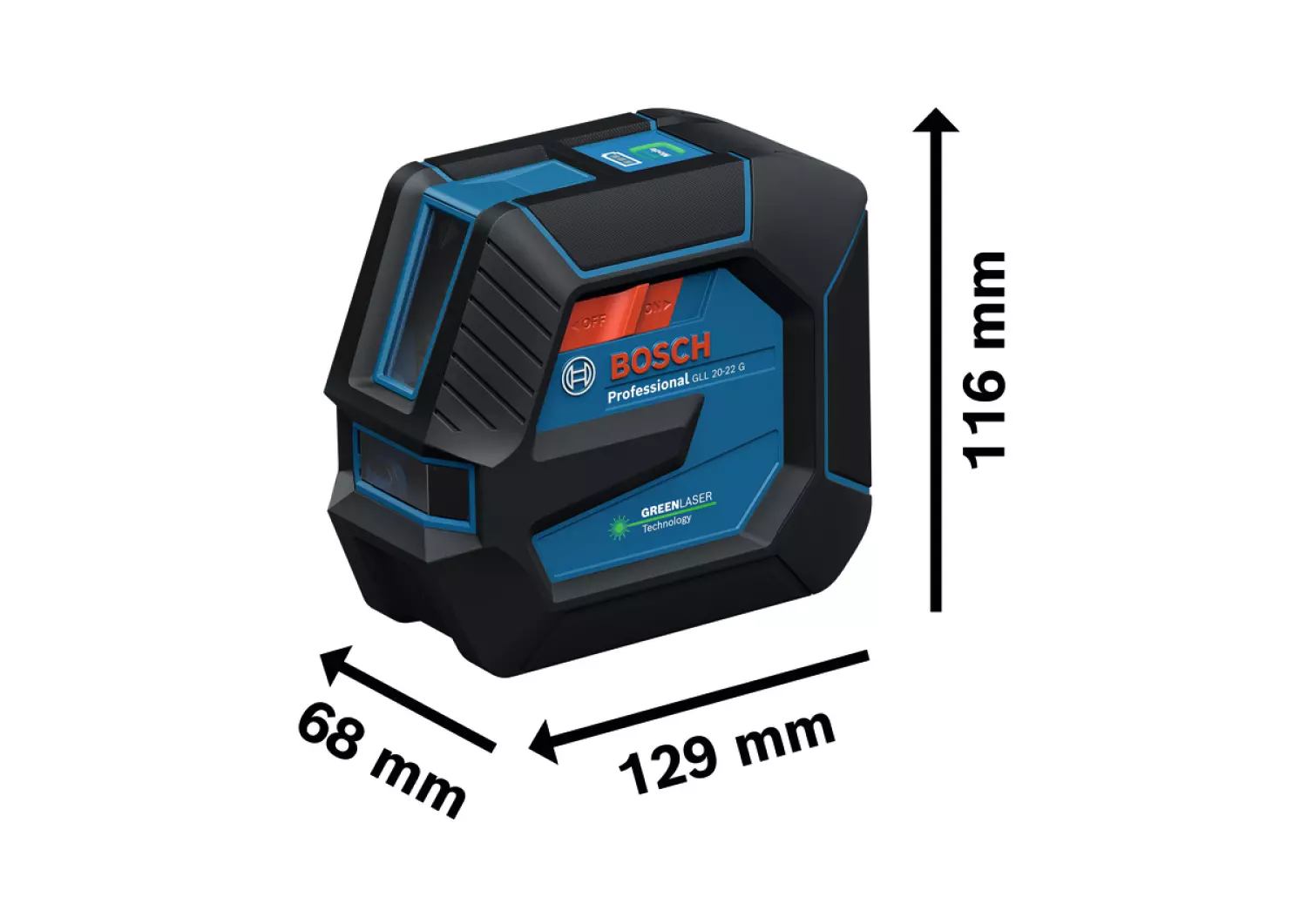 Bosch GLL 20-22 G Kruislijnlaser set incl. statief in tas - Groen - 20m - 2 lijnen - IP65