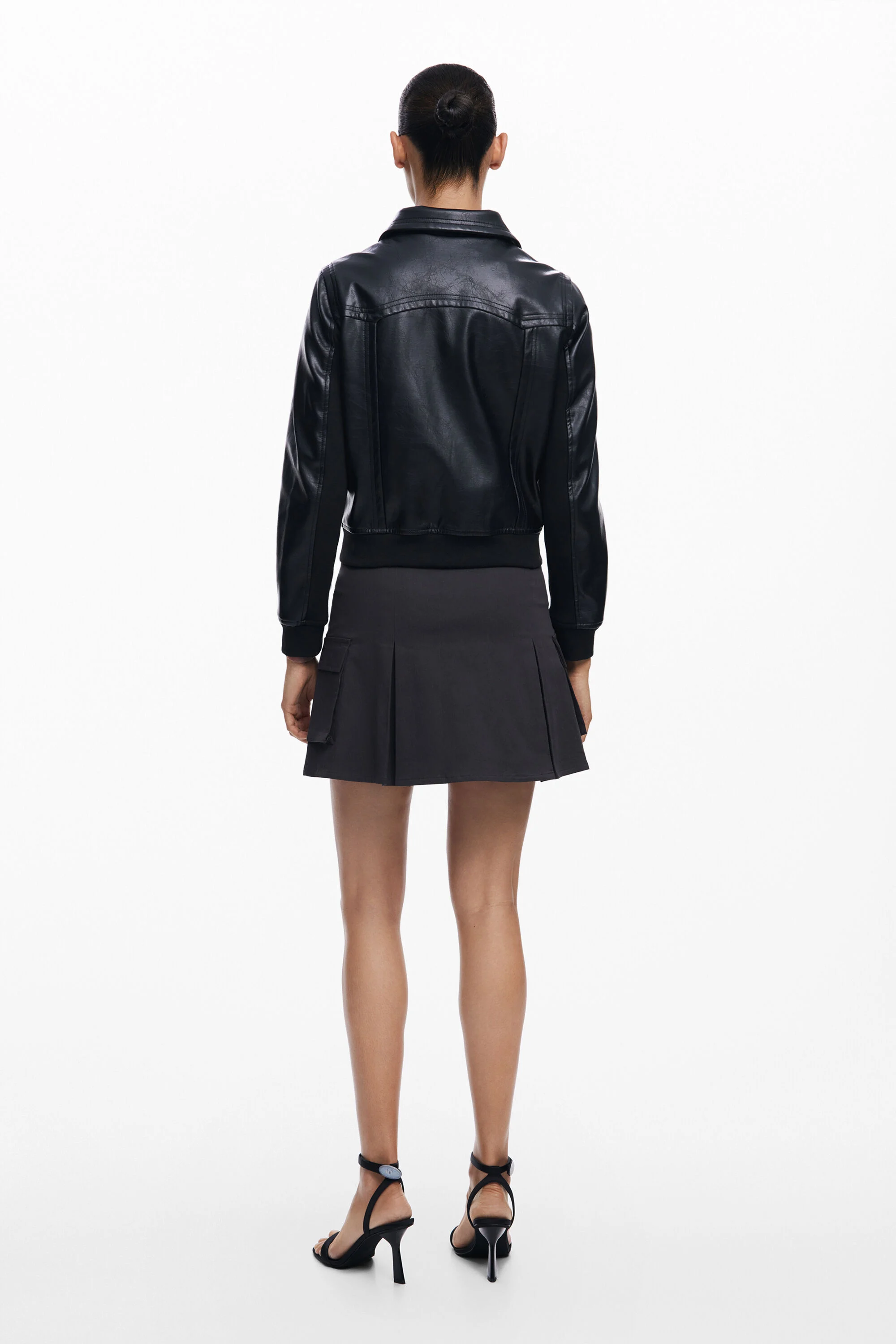 Chaqueta biker efecto piel
