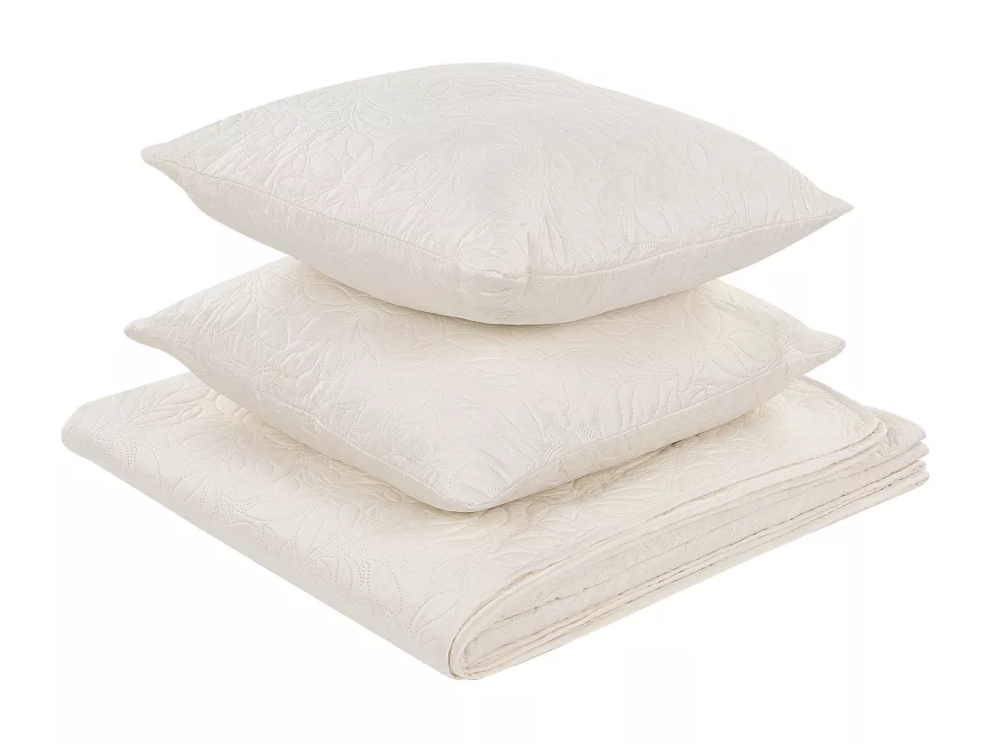 Couvre-lits avec coussins RUDKHAN 140 x 210 cm Crème