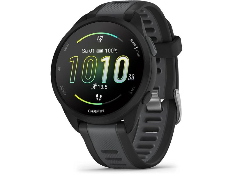 GARMIN Sportuhr Forerunner 165 Dunkelgrau/Schwarz Smarte Laufuhr