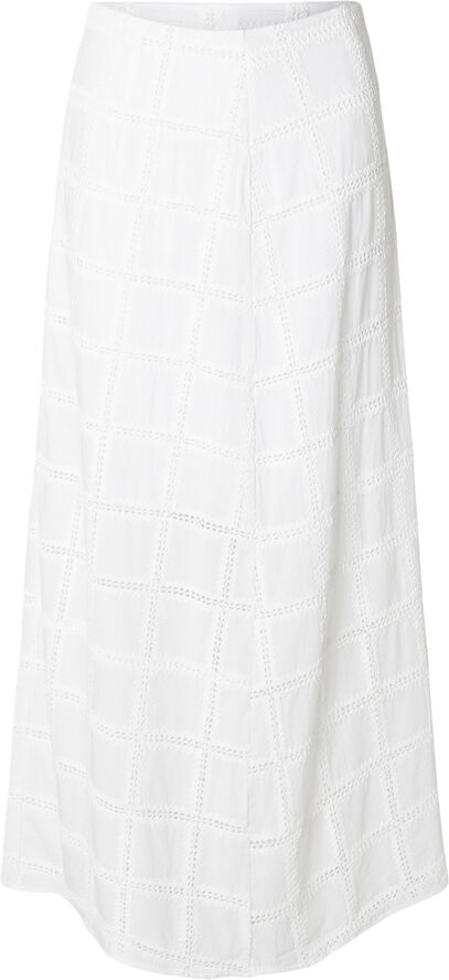 Selected Femme SLFDAMARA HW ANKLE SKIRT EX Hvid