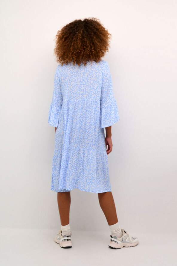 Kaffe KAhera Amber Dress Printed Vista blue / chalk flower