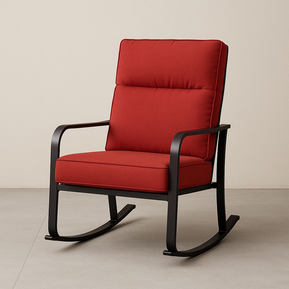 Schaukelstuhl Metallrahmen Rot Polyester