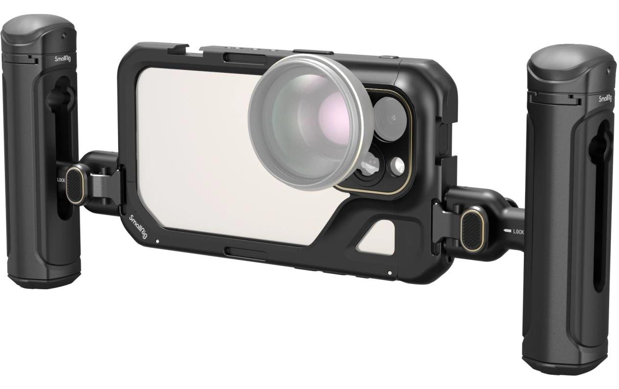 Cage für iPhone 15 Pro<br>Dual Handheld Mobiles Video Kit