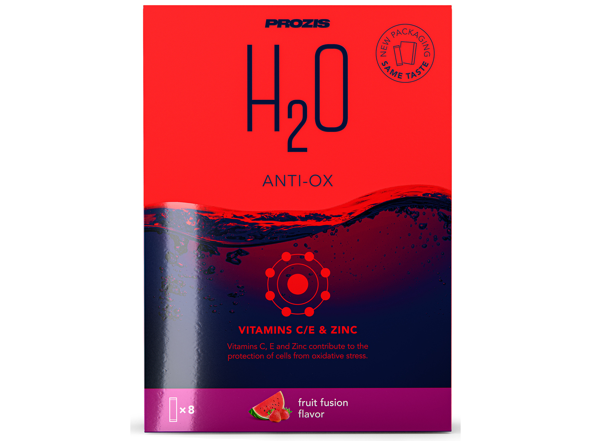 BEBIDA INSTANTÂNEA H2O PROZIS ANTI-OX FUSÃO FRUTAS 72G (8X9G)